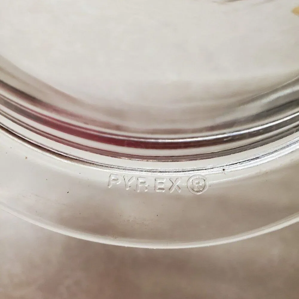 Vintage Pyrex  Clear Glass Refrigerator Dish Art Deco Oval Lid Marked No. 602-C
